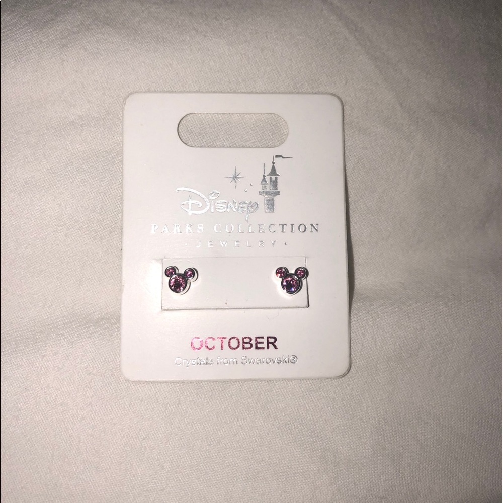 Swarovski Birthstone Mickey Mouse Stud Earrings